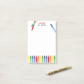 Kleurrijke Rainbow Crayons Schattigee Leraar Waard Post-it® Notes (Op bureau)