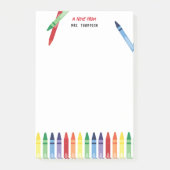 Kleurrijke Rainbow Crayons Schattigee Leraar Waard Post-it® Notes (Voorkant)
