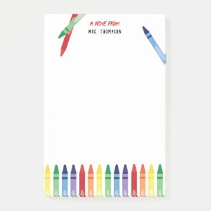 Kleurrijke Rainbow Crayons Schattigee Leraar Waard Post-it® Notes