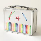 Kleurrijke Rainbow Crayons Schattigee Monogram Sch (Achterkant)
