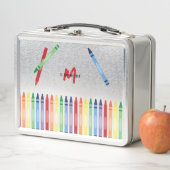 Kleurrijke Rainbow Crayons Schattigee Monogram Sch (In situ)