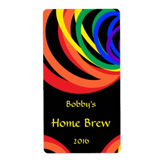 Kleurrijke Rainbow Crescent Bierlabel Etiket (Voorkant)