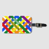 Kleurrijke Rainbow Diagonale Strepen Verticale Naa Bagagelabel (Voorkant (horizontaal))