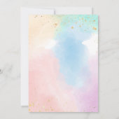 Kleurrijke Rainbow Eerste Verjaardag Uitnodiging (Achterkant)
