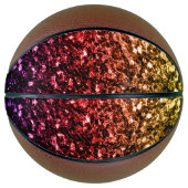 Kleurrijke Rainbow faux glitter sprankelt bling Basketbal (Voorkant)
