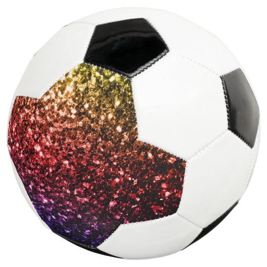 Kleurrijke Rainbow faux glitter sprankelt bling Voetbal (Drie kwart)