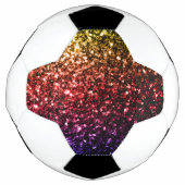 Kleurrijke Rainbow faux glitter sprankelt bling Voetbal (Voorkant)