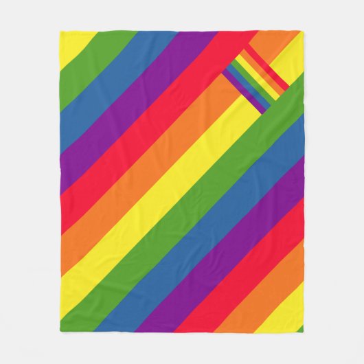 Kleurrijke Rainbow Flag Gay Pride Fleece Deken (Voorkant)
