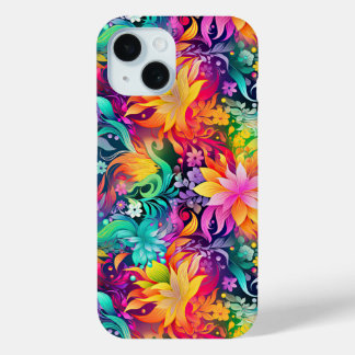 Kleurrijke Rainbow Floral Pattern iPhone Case