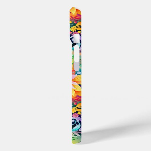 Kleurrijke Rainbow Floral Pattern iPhone Case (Achterkant / Links)