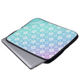 Kleurrijke Rainbow Flower Pattern Gepersonaliseerd Laptop Sleeve (Voorkant onderkant)