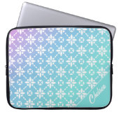 Kleurrijke Rainbow Flower Pattern Gepersonaliseerd Laptop Sleeve (Voorkant)