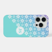 Kleurrijke Rainbow Flower Pattern Monogram Initial iPhone Hoesje (Achterkant horizontaal)