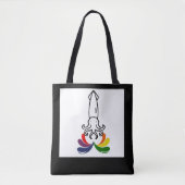 Kleurrijke Rainbow Gay Pride inktvis inkt Tote Bag (Voorkant)