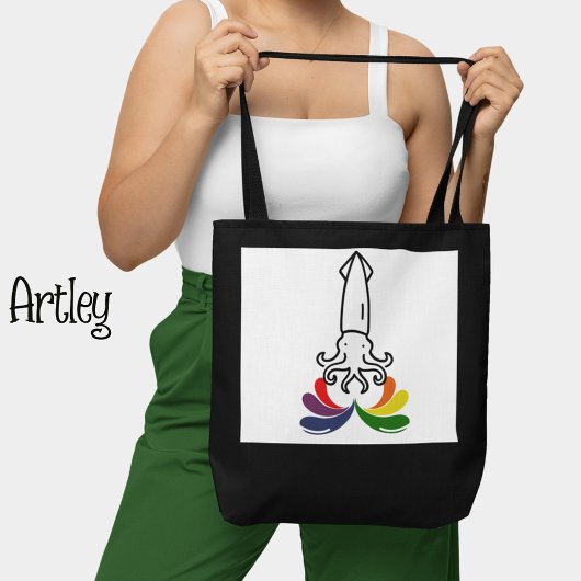 Kleurrijke Rainbow Gay Pride inktvis inkt Tote Bag