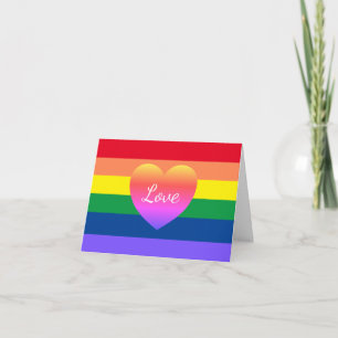Kleurrijke Rainbow Gay Pride Love Heart Kaart