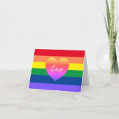 Kleurrijke Rainbow Gay Pride Love Heart Kaart (Voorkant)