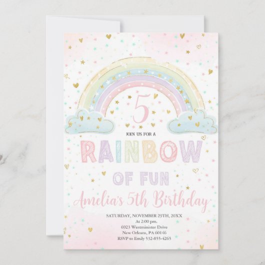 Kleurrijke Rainbow Girl's Party, Rainbow of Fun Kaart (Voorkant)