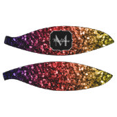 Kleurrijke Rainbow glitter sparkle Monogram naam Basketbal (Panelen)