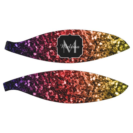 Kleurrijke Rainbow glitter sparkle Monogram naam Basketbal (Panelen)