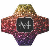 Kleurrijke Rainbow glitter sparkle Monogram naam Voetbal (Enkel)
