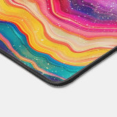 Kleurrijke Rainbow Glittery Agaat Textuur Monogram Bureaumat (Hoek)