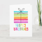 Kleurrijke Rainbow Happy Birthday Generieke cadeau Bedankkaart (Voorkant)