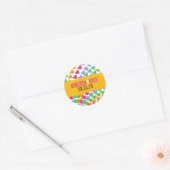 Kleurrijke Rainbow Hearts Sprinkles Bruiloft Stick Ronde Sticker (Envelop)