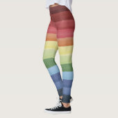 Kleurrijke Rainbow horizontale strepen patroon Leggings (Links)