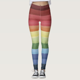 Kleurrijke Rainbow horizontale strepen patroon Leggings