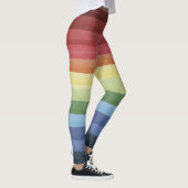 Kleurrijke Rainbow horizontale strepen patroon Leggings (Rechts)