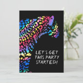Kleurrijke Rainbow Jaguar Party Kaart (Staand voorkant)