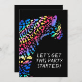 Kleurrijke Rainbow Jaguar Party Kaart (Voorkant / Achterkant)