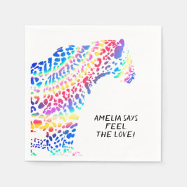 Kleurrijke Rainbow Jaguar Party Paper Bord Servet