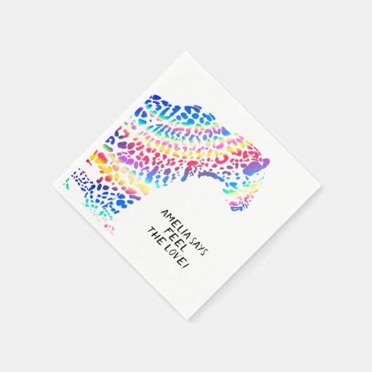Kleurrijke Rainbow Jaguar Party Paper Bord Servet (Hoek)