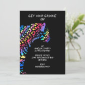 Kleurrijke Rainbow Jaguar Party uitnodiging (Staand voorkant)