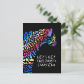 Kleurrijke Rainbow Jaguar Party uitnodiging (Staand voorkant)