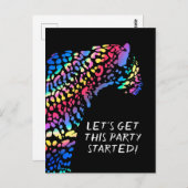 Kleurrijke Rainbow Jaguar Party uitnodiging (Voorkant / Achterkant)