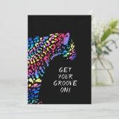 Kleurrijke Rainbow Jaguar Party uitnodiging (Staand voorkant)