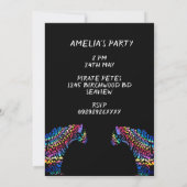 Kleurrijke Rainbow Jaguar Party uitnodiging (Achterkant)