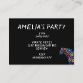 Kleurrijke Rainbow Jaguar Party uitnodiging Informatiekaartje (Achterkant)