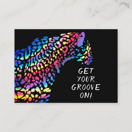 Kleurrijke Rainbow Jaguar Party uitnodiging Informatiekaartje (Voorkant)