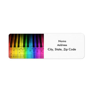 Kleurrijke Rainbow Keyboard Grand Piano Label