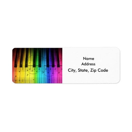 Kleurrijke Rainbow Keyboard Grand Piano Label (Voorkant)