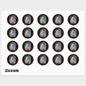 Kleurrijke Rainbow Kitty Cat Graphic Ronde Sticker (Vel)