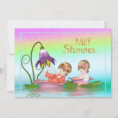Kleurrijke Rainbow Lily Baby shower Invitation Kaart (Voorkant)