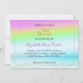 Kleurrijke Rainbow Lily Baby shower Invitation Kaart (Achterkant)