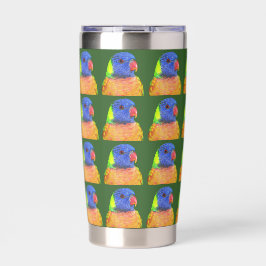 Kleurrijke Rainbow Loriket Parrot fotopatroon Geïsoleerde Drinkbeker