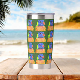 Kleurrijke Rainbow Loriket Parrot fotopatroon Geïsoleerde Drinkbeker