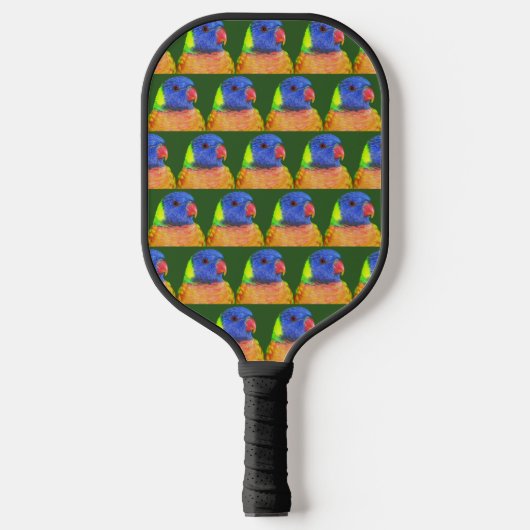 Kleurrijke Rainbow Loriket Parrot Patroon Pickleball Paddle (Voorkant)